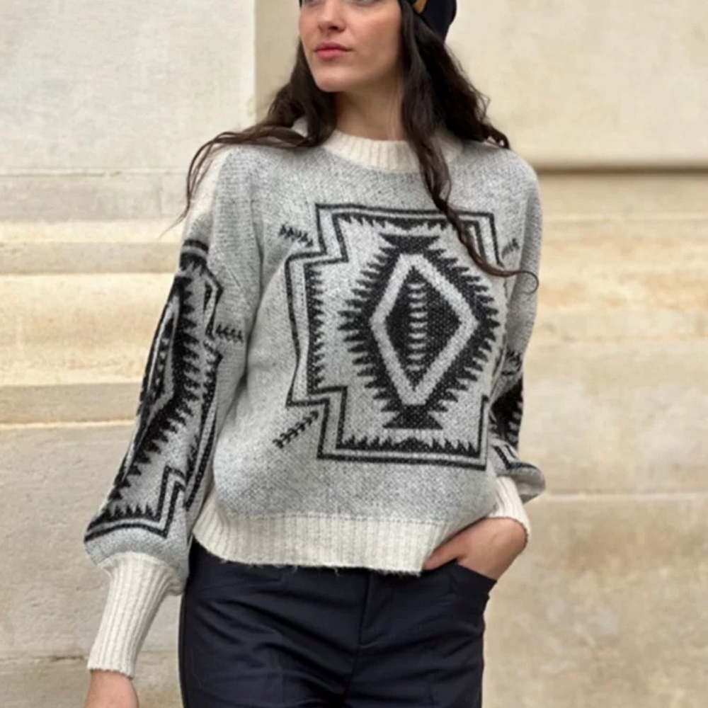 VILA Knit Multicolor Sweater Long Sleeve Crewneck Size Xs